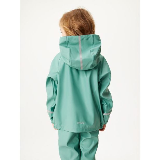 Unuo Dětská nepromokavá bunda bez zateplení, Zelená