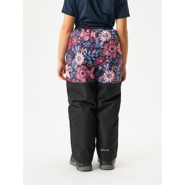 Unuo Dětské zimní rostoucí oteplovačky Polar, Černá, Kouzelné květiny