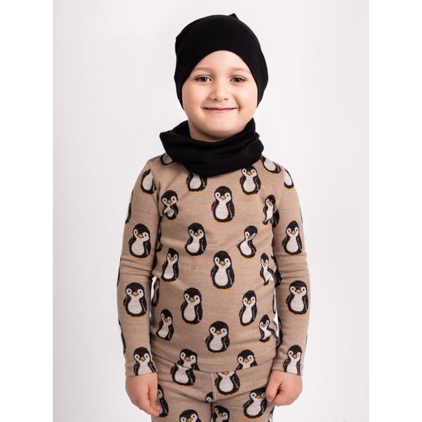 Unuo, Dětský merino nákrčník Basic, Černá