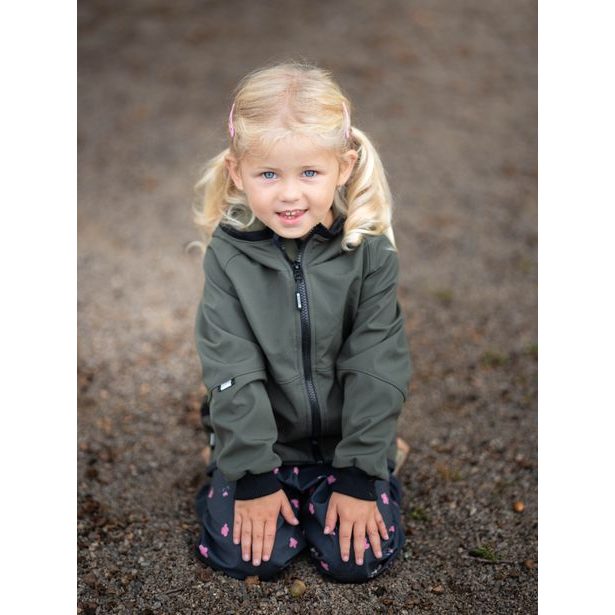 Unuo, Dětská softshellová bunda s fleecem Street, Khaki