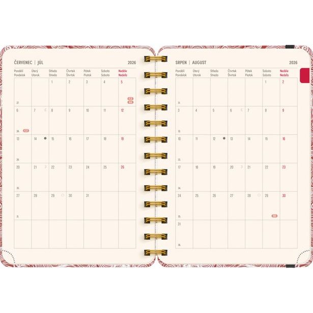 NOTIQUE Spirálový 18měsíční diář Petito – Mraky 2026/2027, 13 x 18 cm