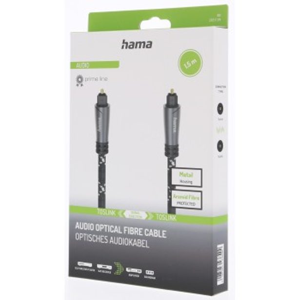 Hama optický audio kabel ODT Toslink 1,5 m, Prime Line