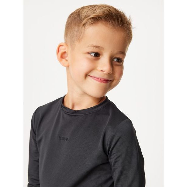 Unuo Dětské termo triko s dlouhým rukávem, Černá