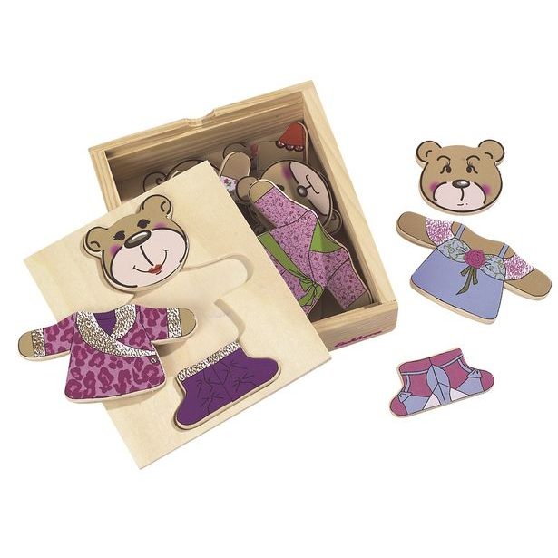 Dřevěná skládačka medvídek