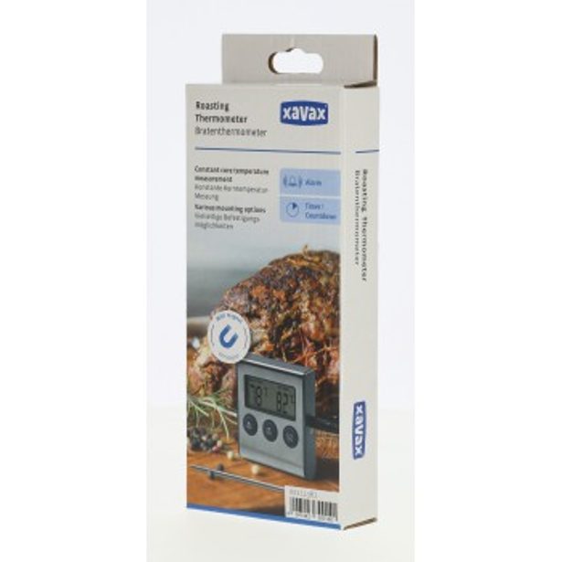 Xavax digitální teploměr na potraviny/nápoje, s časovačem, senzor na kabelu