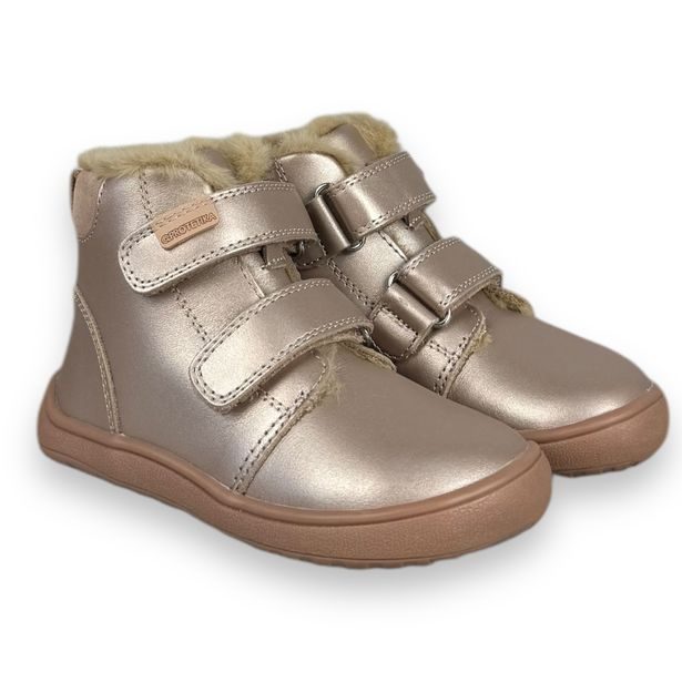 Barefoot zimní boty Protetika s kožíškem - Perleťová růžová