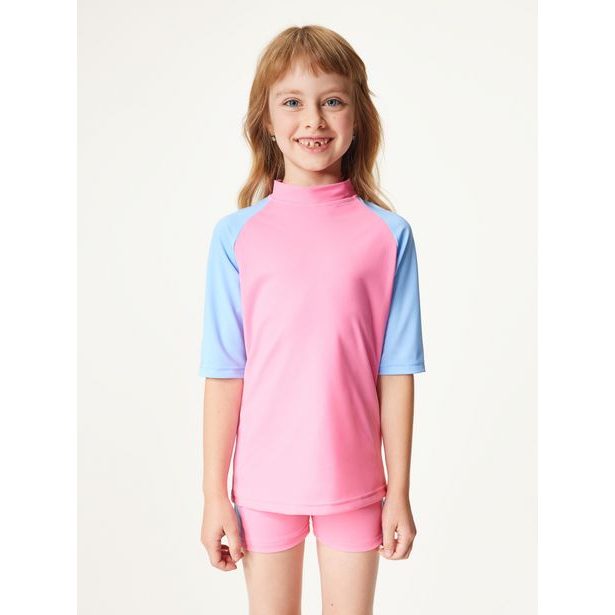 Unuo, Dětské triko s UV ochranou 50+, Růžová