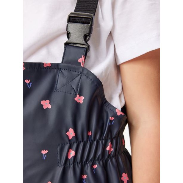 Unuo Dětské nepromokavé kalhoty s fleecem, Květiny