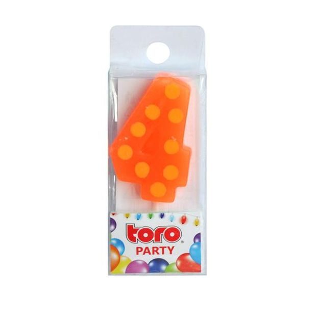 TORO SVÍČKA ČÍSLICE "4", ZAPICHOVACÍ, 3X4,5X0,9CM_hamashop