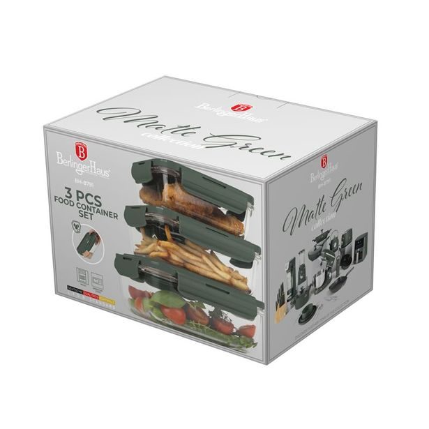 BERLINGERHAUS Dóza na potraviny sada 3 ks Matte Green Collection BH-8791