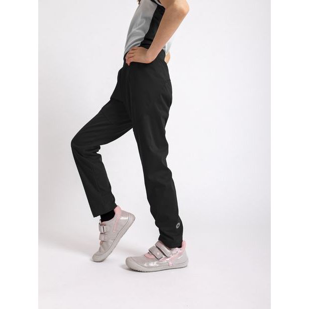 Unuo, Dětské softshellové kalhoty bez zateplení pružné Sporty, Černá