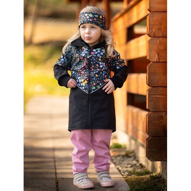 Unuo, Dětská čelenka fleecová Elise, Černá, Zahrada