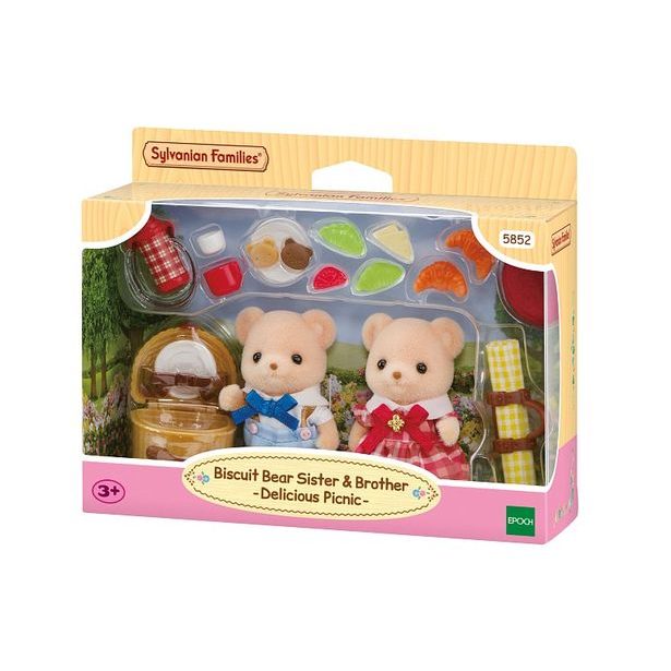 Sylvanian family Sušenkoví medvídci sestra a bratr na pikniku