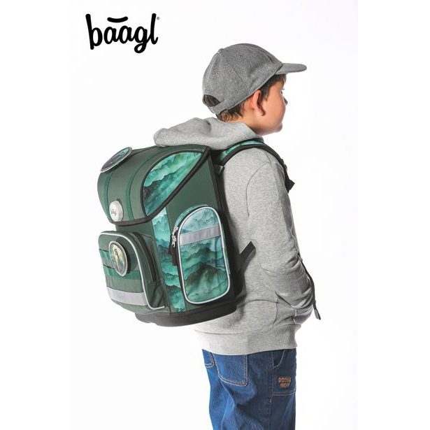 BAAGL SET 5 Ergo Dino: aktovka, penál, sáček, zástěra, peněženka