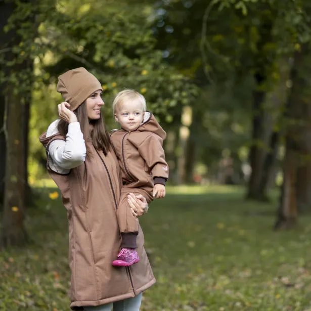 ESITO Rostoucí zimní softshellová kombinéza Lamb Brown - hnědá