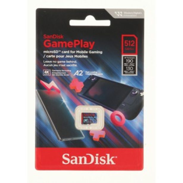 SanDisk GamePlay microSDXC UHS-I Card, 512 GB Gaming microSDXC, 190 MB/s (čtení), 130 MB/s (zápis)