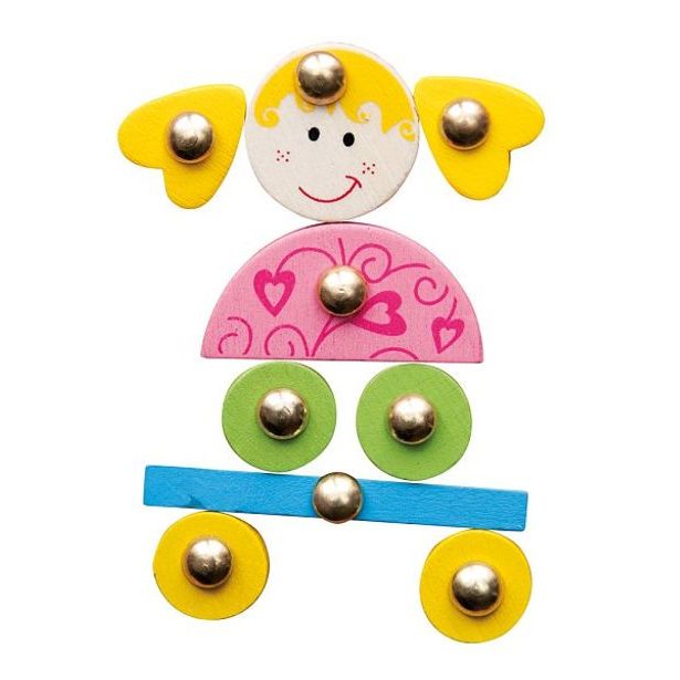 Deska s přibíjecími tvary - Růžová