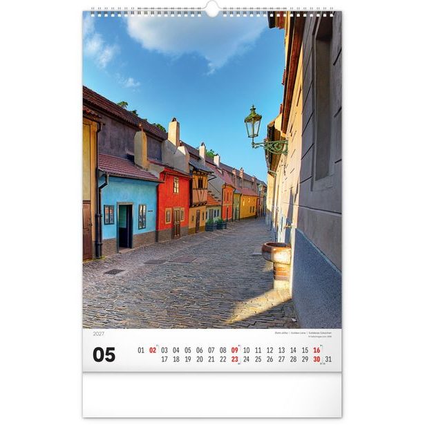 NOTIQUE Nástěnný kalendář Praha 2027, 33 x 46 cm