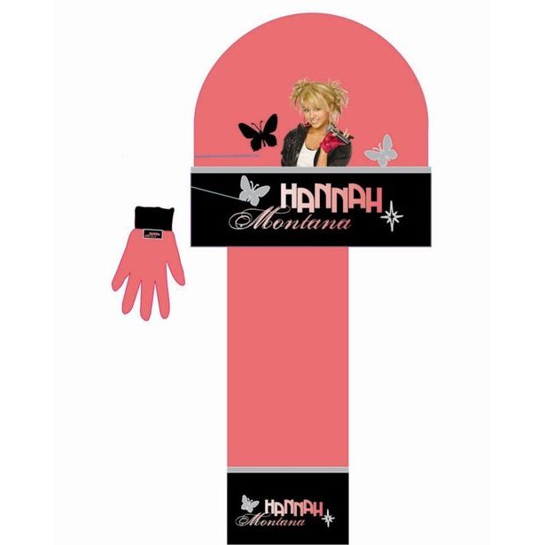 Zimná 3-dielna súprava ružovo-čierna "Hannah Montana