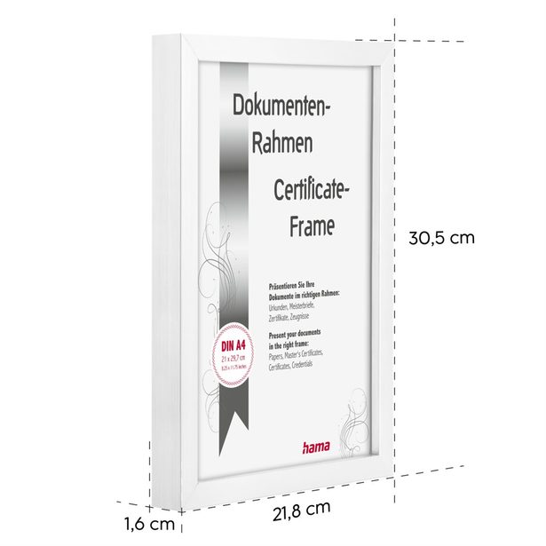 Hama rámeček plastový CHIARO, bílá, 21x29,7 cm (formát A4)