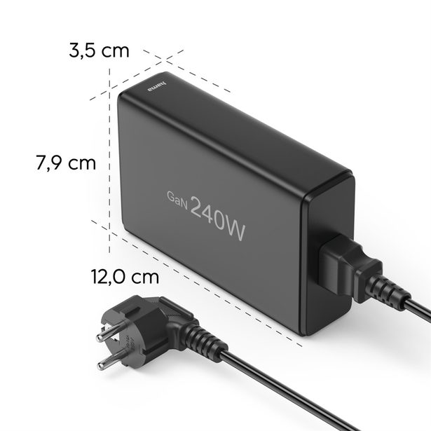Hama USB nabíjecí stanice GaN, 4x USB-C PD, 1x USB-A QC, 240 W