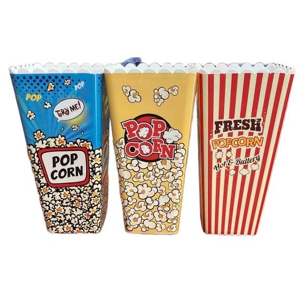 box 1,30l POPCORN, 3DEKORY-MIX, červený, žlutý, modrý, plast