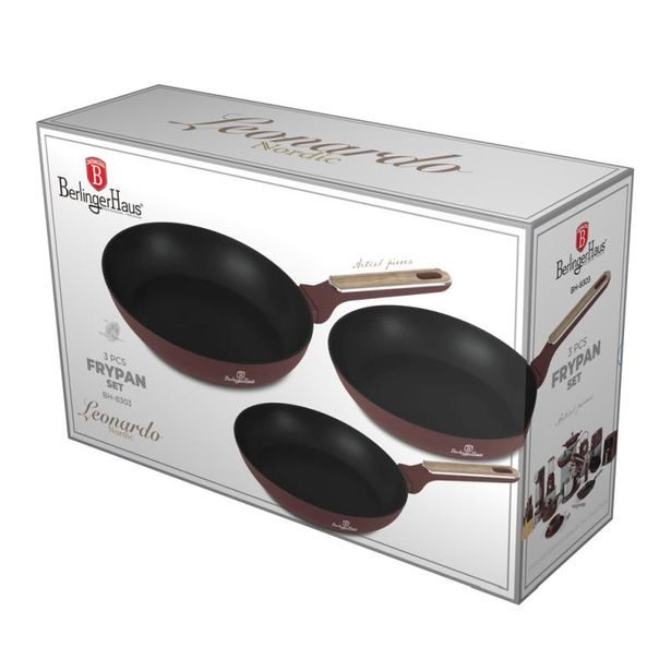 BERLINGERHAUS Sada pánví s titanovým povrchem 3 ks Leonardo Nordic Collection BH-8303