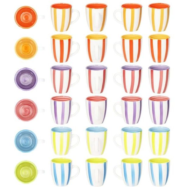 HIT Hrnky na kávu i čaj sada 6 ks 350 ml SUMMER HT-24326121