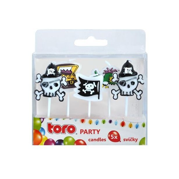 TORO SVÍČKA ZAPICHOVACÍ PIRÁTI, 5KS, 2,5X2,2X0,8CM_hamashop