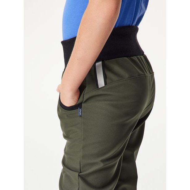 Unuo, Dětské softshellové kalhoty s fleecem Street, Khaki