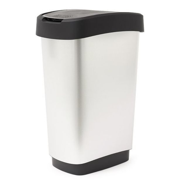 koš odp.50l TWIST- IML. ART METAL, černý výklop., plast