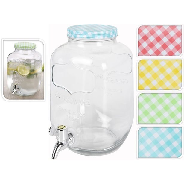 láhev 4,0l sklo s kohoutem,4 druhy