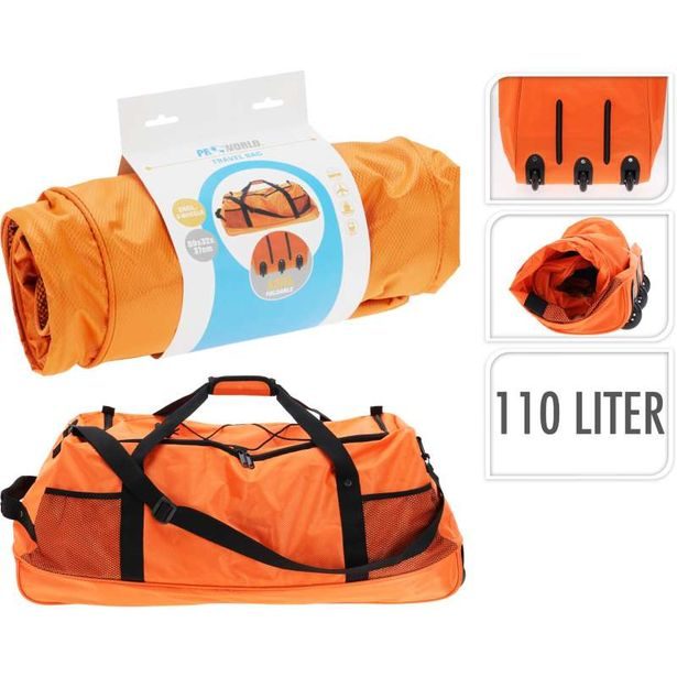PROWORLD Cestovní taška na kolečkách 110 l oranžová KO-DG1000160