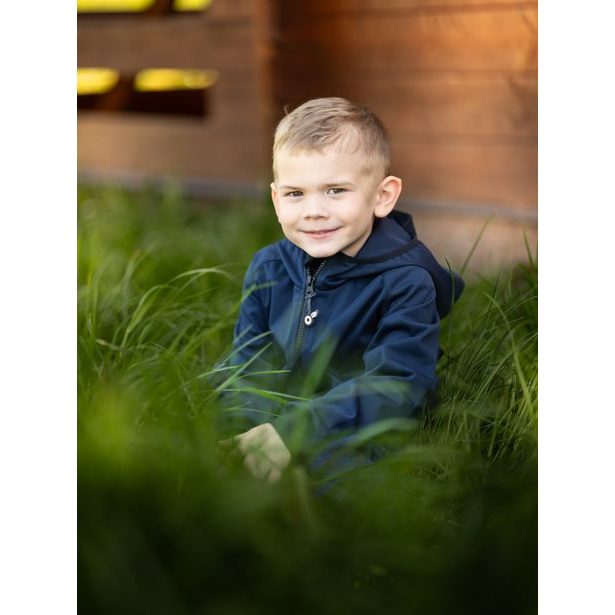 Unuo, Dětská softshellová bunda bez zateplení pružná Basic, Tm. Modročerná