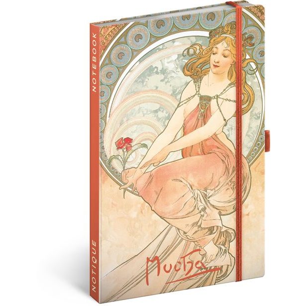NOTIQUE Notes Alfons Mucha – Malířství, linkovaný, 13 x 21 cm