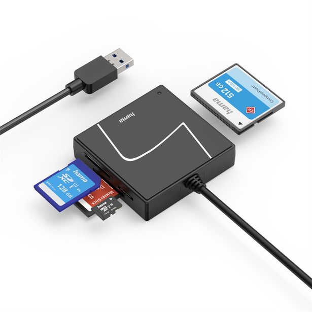 Hama čtečka karet USB 3.2 Gen1, USB-A, USB-C adaptér, SD/CF/MS