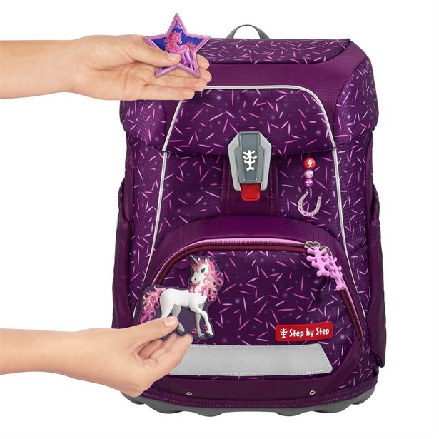 Školní aktovka Step by Step FIT, Pretty Unicorn Nuala - 5 dílný set, AGR certifikát
