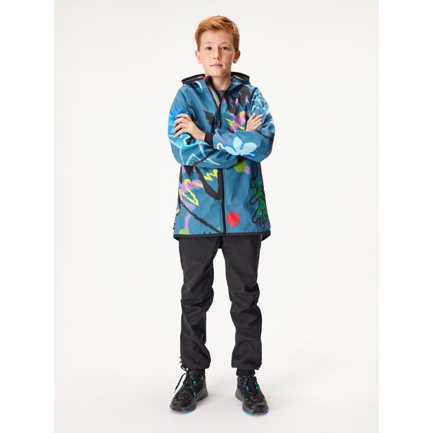 Unuo, Dětská softshellová bunda s fleecem Basic, Kobaltová, Fantazie