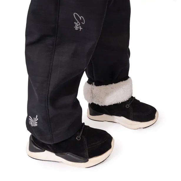 ESITO Dětské softshellové kalhoty s beránkem Black - černá