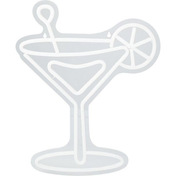 H & S COLLECTION Dekorace svítící nástěnná 30 × 38 cm coctail citron KO-NE1100230citr