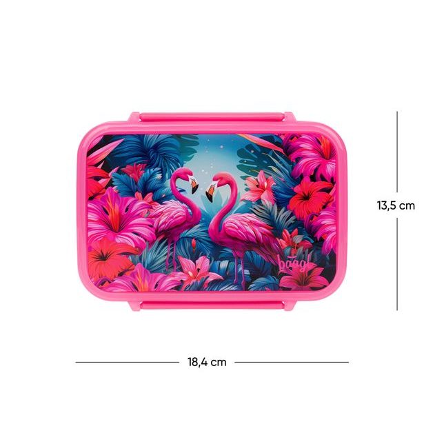 BAAGL Box na svačinu s přihrádkami Flamingo