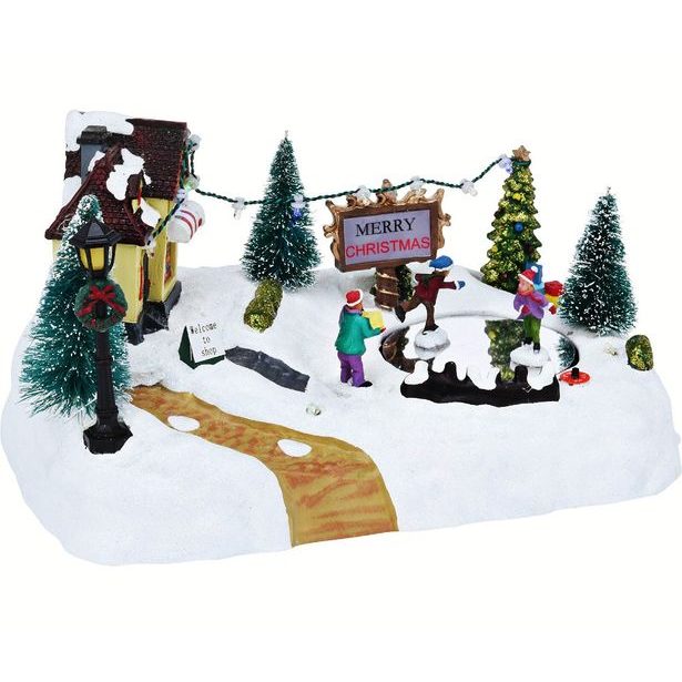 HOMESTYLING Vánoční ozdoby scéna LED osvětlení KLUZIŠTĚ KO-ACJ000170kluz