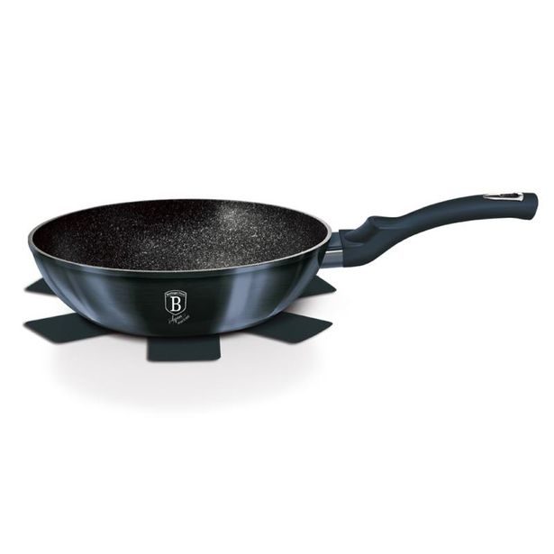 BERLINGERHAUS Pánev WOK s mramorovým povrchem 30 cm Aquamarine Metallic Line BH-6114