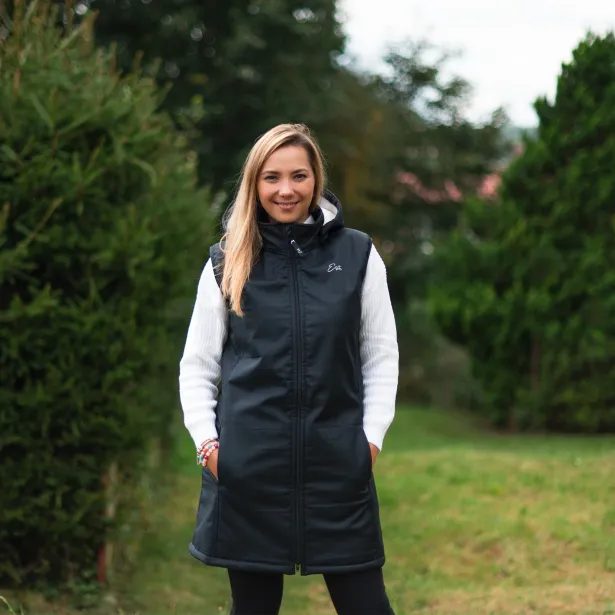 ESITO Dámská zimní softshellová vesta s beránkem Black - černá