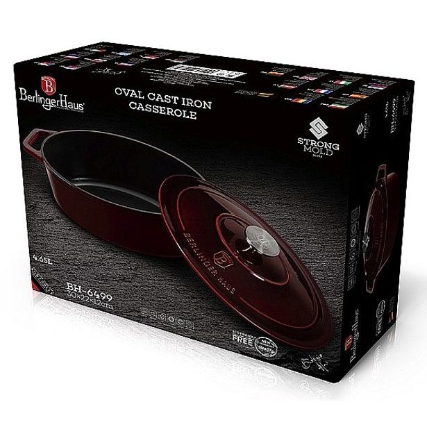 BERLINGERHAUS Pekáč litinový s poklicí 30 cm Burgundy Line BH-6499