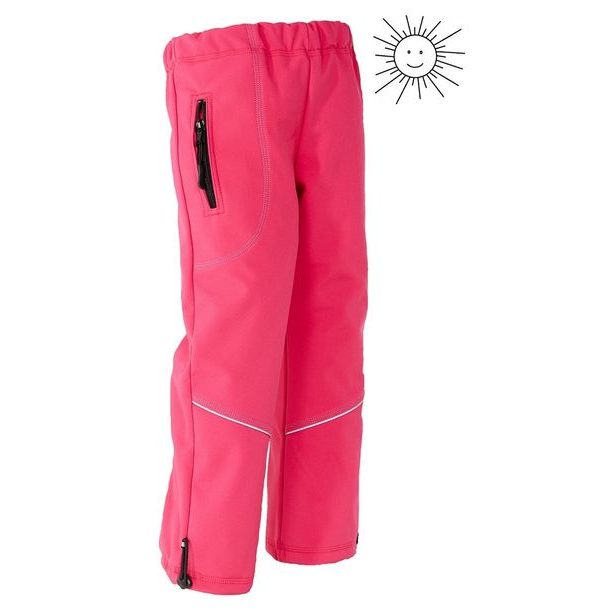 MODADETI_ADELLiNO Dětské letní softshellové nepromokavé kalhoty růžové