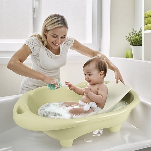 DOLU Dětská vanička Hippo s lehátkem, světle zelená, 26x84,5x50,5 cm