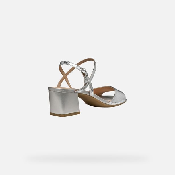 Stříbrné dámské sandály Geox New Eraklia 50