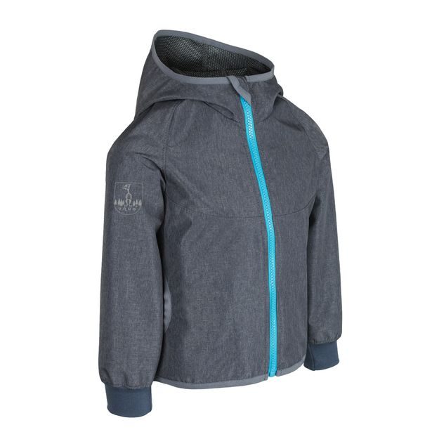 unuo Softshellová bunda bez zateplení Žíhaná antracitová + reflexní obrázek Evžen (Unuo softshell jacket)