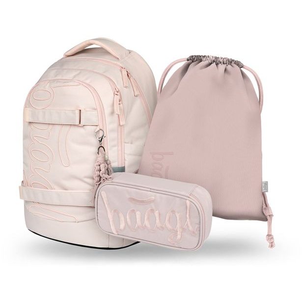 BAAGL SET 3 Skate max Creamy: batoh, penál, sáček